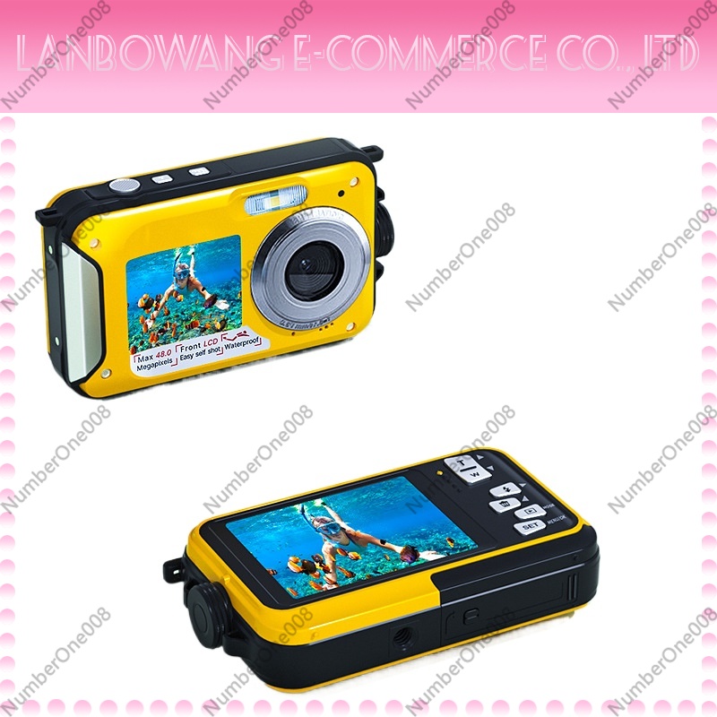 Underwater Camera - كاميرا أكشن مقاومة للماء بشاشة مزدوجة