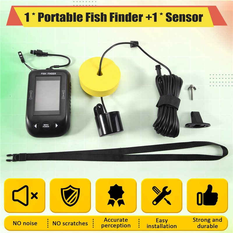 جهاز ABKV المحمول لتحديد مواقع - مراجعة Fish Finder Transducer وسعره