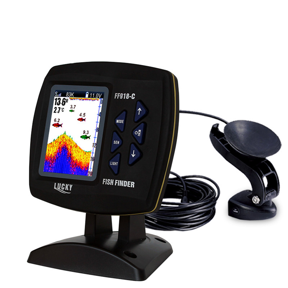 مكتشف سمك سلكي ثنائي التردد ،  - مراجعة Fish Finder Transducer وسعره
