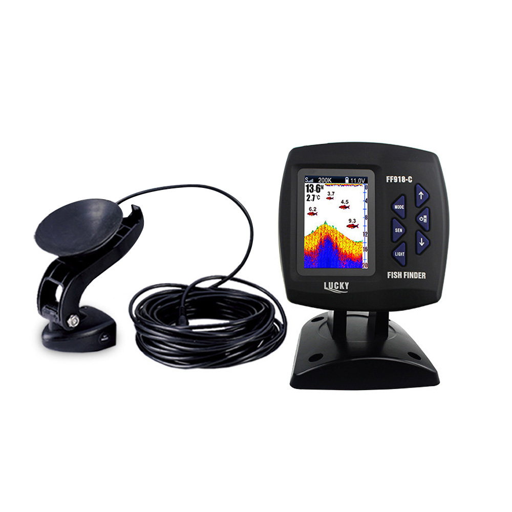 مكتشف سمك سلكي ثنائي التردد ،  - مراجعة Fish Finder Transducer وسعره